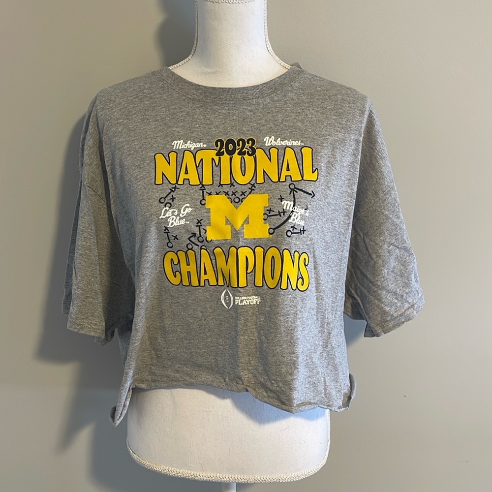 Michigan football champions cropped tee